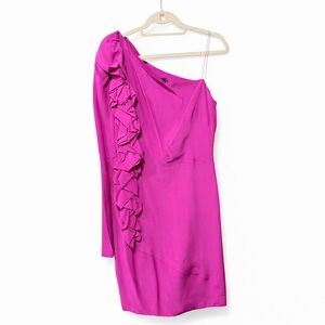Robert Rodriguez Vibrant Pink One-Shoulder Dress